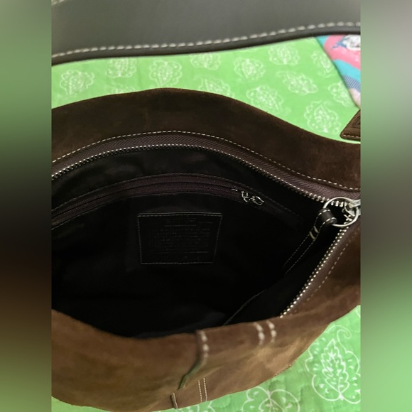 Coach suede shoulder/crossbody bag - Picture 3 of 3